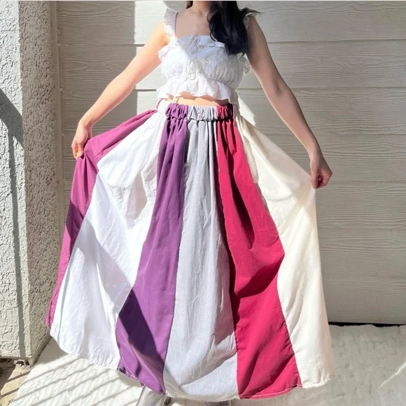 Handmade Muted Pastel Poet Maxi Skirt SKU 06206 - Picture 2 of 10